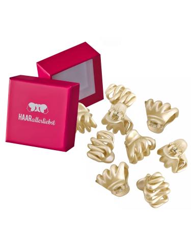 HAARallerliebst hair clips gold (9 pieces | gold shimmering | 2.4 cm) including box for storage