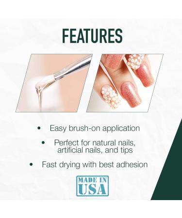 5 Second Brush-On Nail Glue 6g - For Nail Tips, Full Cover Nails, and Repairing Cracked/Split Natural Nails - 3-Pack 0.20 Fl Oz - Buy Online on GoSupps.com