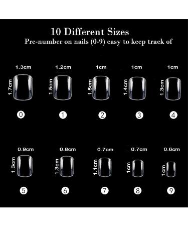 600 PCS Short Clear False Nails for Little Girls - Natural Acrylic Fake Nail Tips for Kids with Nail File and Adhesive Tabs - Buy Online on GoSupps.com