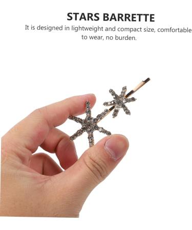 minkissy 3 Sets Star Hairpin Bobby Clips Rhinestone Barrettes for Women Bridal Hair Accessories Metal Hair Claw Clips Metal Hair Clips European Style Rhinestones Miss Female Star - Buy Online on GoSupps.com