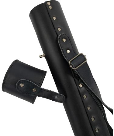 Hide & Drink, Architect Drawing Blueprint Tube with Adjustable Strap, Document Storage Tube, Full Grain Leather, Handmade, Charcoal Black - Buy Online on GoSupps.com