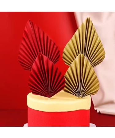 12 PCS Palm Leaf Fan Cake Topper Palm Spear Leaf Cupcake Toppers Cake Insert Decoration Leaves Topper for Party Wedding Cake Decorating - Buy Online on GoSupps.com