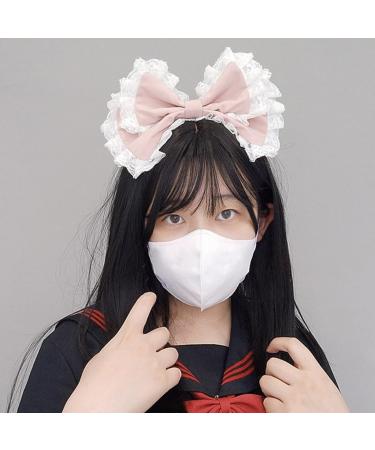 hgnxa Women Cosplays Big w Headband Sweet Hair Hoop Lace Fringes Large wknot Lolitas Hair Accessories for Party Show Pink - Buy Online on GoSupps.com