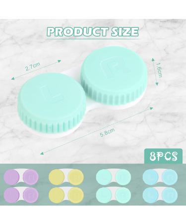 Risvowo Contact Lens Helpers - 8 Colorful Leak-Proof Containers with Screw Lid | Portable Lens Cases for Easy Storage - Buy Online on GoSupps.com