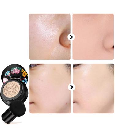 2 Pack Mushroom Head Air Cushion CC Cream BB Cream Concealer Lasting Nude Makeup Moisturizing Brightening Pigment CC Liquid Foundation Ivory - Buy Online on GoSupps.com