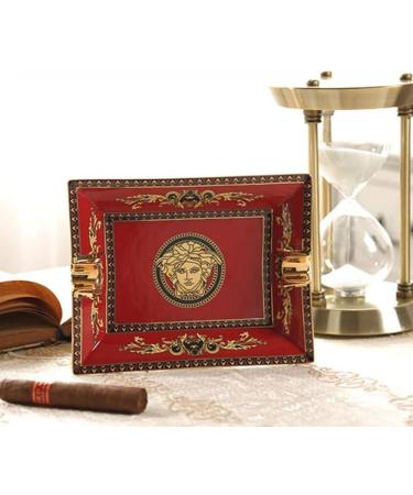 Ashtrays Ceramic Cigar Luxury Creative Cigar Household Living Room Rectangular Cigar Suitable for Office Living Room-Red - Buy Online on GoSupps.com