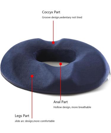 Pressure Relief Seat Cushion Orthopedic Seat Cushion Premium Memory Foam Washable Butt Pillow for Tailbone for Tailbone Pain Back Pain Relief Blue - Buy Online on GoSupps.com
