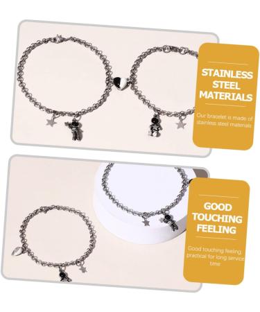 Zerodeko 5 Pairs Astronaut Bracelet Wrist Bracelet Wrist Decoration Couple Matching Bracelet for Couples Couple Wrist Jewelries Miss Stainless Steel Wristband Adjustable - Buy Online on GoSupps.com