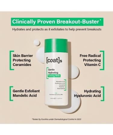 Coats Gentle Hydrating Toning Milk - 125ml | Hydrates, Protects, Exfoliates | Dermatologist Approved & Clinically Proven - Buy Online on GoSupps.com