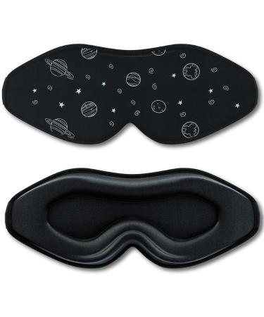 iiizi 3D Sleep Mask for Women Men - Black | Ideal for Sleeping, Travel, Yoga, and Naps | Lightweight and Comfortable - 1 Pack - Buy Online on GoSupps.com