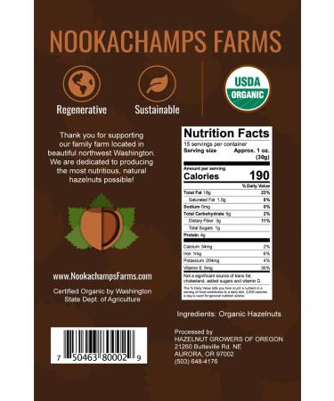 Organic US Grown Hazelnuts - 1lb | Raw Filberts | Non-GMO | Nookachamps Farms - Buy Online on GoSupps.com