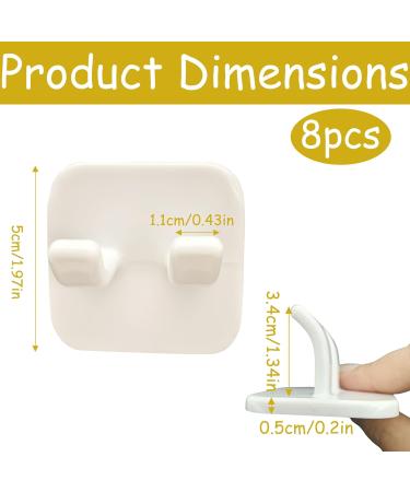 Buy Lianchen 8-Piece Self-Adhesive Bathroom Razor Holder - No Drilling Wall-Mounted Double Hooks for Home & Kitchen (White) - Buy Online on GoSupps.com