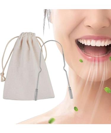 Rolempon Stainless Steel Tongue Scraper - U-Shaped Metal Tool for Oral Hygiene & Bad Breath Treatment - Buy Online on GoSupps.com