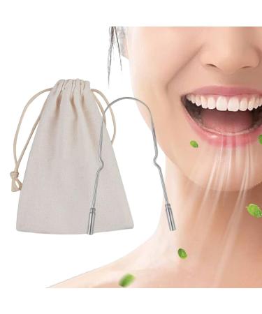 Chuye tongue cleaner - tongue cleaning brush made of stainless steel - tongue cleaning tool with U -shaped design for oral care and hygiene treatment of bad breath silver U -shape clothing bag