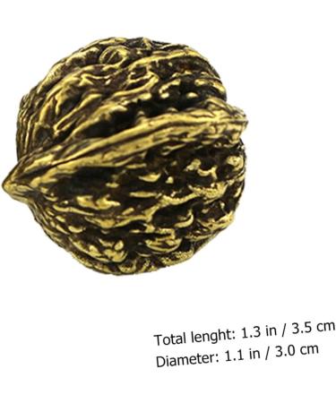 Frcolor Copper Walnut Hand Massage Balls - Deep Tissue Foot Massage Device | Retro Chinese Wenwan Handicraft - 3.5x3cm Golden - Buy Online on GoSupps.com