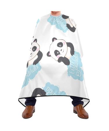 Waterproof Barber Cape -Cartoon Panda Cute Pattern Cheetah Haircut Bib for Men Unisex Hair Cutting Cape(8rp1a)