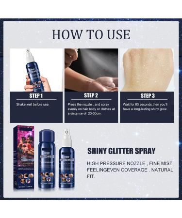 60ml Shiny Glitter Spray | Hair & Body Glitter Hairspray for Makeup Festivals & Halloween - Buy Online on GoSupps.com