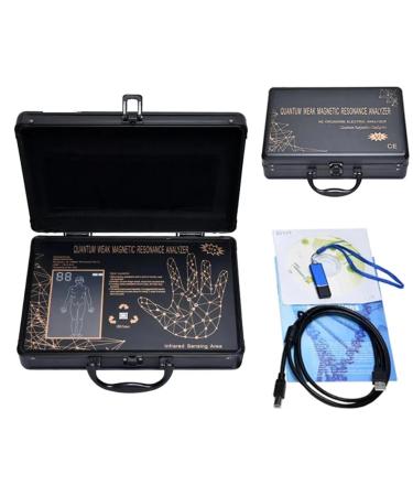 Quantum magnet resonance body therapy analysis device 3D-dynamic multilingual full-body support for sub-health for at home and office black