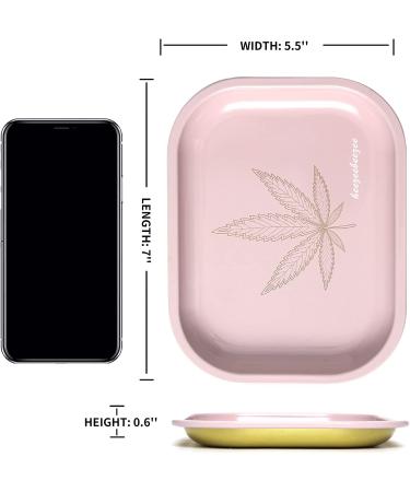 Small Pink Mini Rolling Tray with Magnetic Lid - 7'' x 5.5'' | Premium Metal Storage Tray for Home or On-The-Go - Buy Online on GoSupps.com