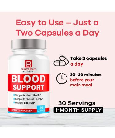 (2 Pack) Trusted Relief Blood Support Capsules - Official TrustedRelief Blood Support Vitamin Pills Natural Trusted Relief Advanced Premium Formula Wellness & Overal Health 120 Capsules For 2 Months - Buy Online on GoSupps.com