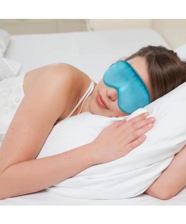 Silk Satin Sleep Mask for Women Men - Adjustable Strap, Sky Blue - Buy Online on GoSupps.com