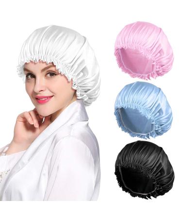 4PCS Bonnet Satin Bonnet Silk Bonnet for Sleeping  Bonnets for Black Women Hair Bonnet for Sleeping  Silk Sleep Cap Bonnet for Curly Hair  C Set C