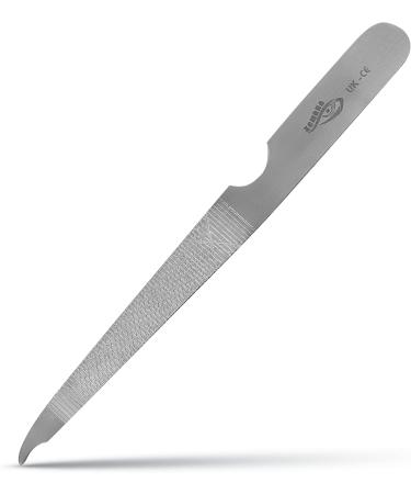 ZAMAHA UK Single Piece Stainless Steel Premium Metal Nail File Packed in PU Leather - Durable Reusable Dual Sided Nail Care Accessories - Ergonomic Handle (Black Pouch) - Buy Online on GoSupps.com