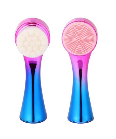 minkissy Multifunctional Facial Cleansing Brush Removing Deep Face Brush Nose Exfoliating Brush for Cleaning Electric Face Cleaner Face Washing Brush Facial Brush 3D Double Sided Face Soap 13X5.5cm