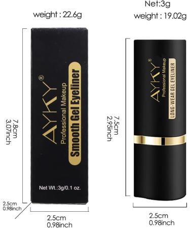Ayky Long Wear Gel Eyeliner Rationalu Gel Eyeliner White Eyeliner For Waterline Black Liquid Eyeliner Natural Black Eyeliner Cream Waterproof (#1) - Buy Online on GoSupps.com