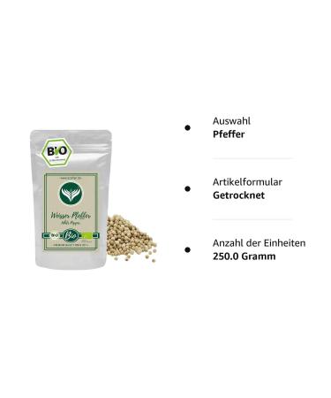 Buy Azafran Organic Whole Peppercorns - White Pepper for Mills - 250g Pack | International Shipping Available - Buy Online on GoSupps.com