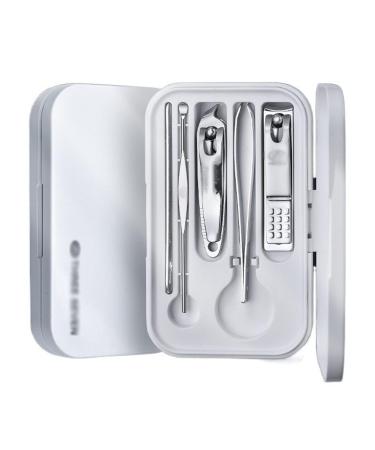 nail kit manicure set Stainless Steel Manicure Kit for Men & Women with Plastic Storage Box Portable Professional Finger & Toe Nail Kit (Color : B) (Color : Silver)