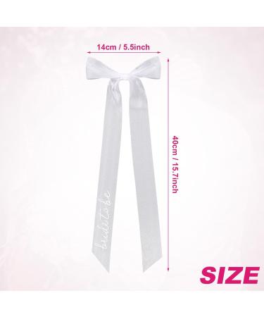 White Hair Bow for Bride Tulle Ribbon Bow Clip Wedding Hair Veil Accessories Bridal Hair Decorations for Bridal Shower Supplies Wedding Gifts Engagement Accessories - Buy Online on GoSupps.com