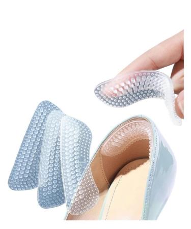 Silicone Heel Stickers Heels Grips for Women Men Heel Cushions Inserts Pads Foot Heel Care (Color : XL-Transparent)