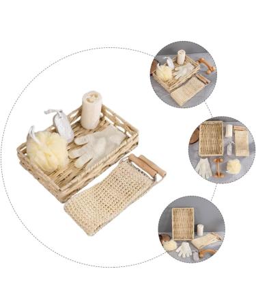 Ensemble Exfoliant Corps et Gommage des Pieds 6 Pi ces Manche en Bois et Corde de Jute Panier Rectangulaire 30x20x6 Cm Outil de Nettoyage Corporel Kit Bain Voyage pour Soin Spa - Buy Online on GoSupps.com