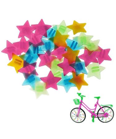 NT-ling Star Bike Wheel Spokes Bead Plastic Clip Bead Plastic Bike Spokes Colorful Bicycle Spokes Decorations for Childrens Bicycle Spokes Accessories Wheel Decorations 36 Pieces