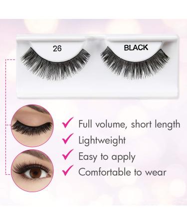 Buy Andrea False Lashes Style 26 - Black | 4 Pairs - Best Quality & Free International Shipping - Buy Online on GoSupps.com
