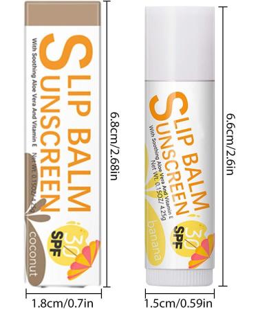 Chapstick with SPF 30 | Hydrating Lip Sunblock for Protects | Hydrating Lip Sunblock Lip Sunscreen Travel Size Sunscreen for Lips Lip Care Sun Protection Protects Soothes and Moisturizes Vesone #2 Coconut Flavor - Buy Online on GoSupps.com