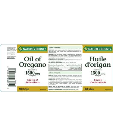 Nature's Bounty Oil of Oregano 1500 mg 90 Liquid Softgels - Pack of 90, 1500 mg, Liquid Softgels - Buy Online on GoSupps.com