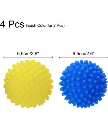 uxcell 4pcs Reusable Laundry Dryer Balls | Vinyl Fabric Softener for Wrinkles & Static Reduction | Energy-Saving Blue & Yellow - Buy Online on GoSupps.com