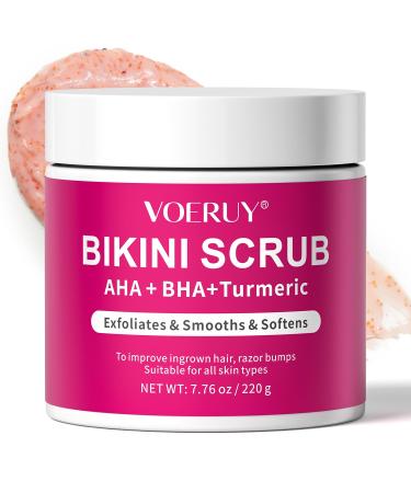 Riso Della Corte Ba Bikini Scrub with 10 AHA+BHA and turmeric for the armpit area removes ingrown hairs and razor bumps hydrates and nourishes the skin evens the complexion exfoliates 220 g
