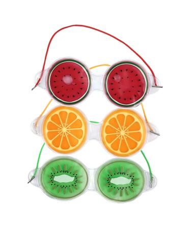 FRCOLOR 3Pcs Cartoon Fruit Gel Eye Mask Cold Compress Hot Compress Facial Beauty Ice Pack 3Pcs Sleep Eye Patch Cool Eye Mask Cooling Blindfold Hot and Cold Elastic Rope