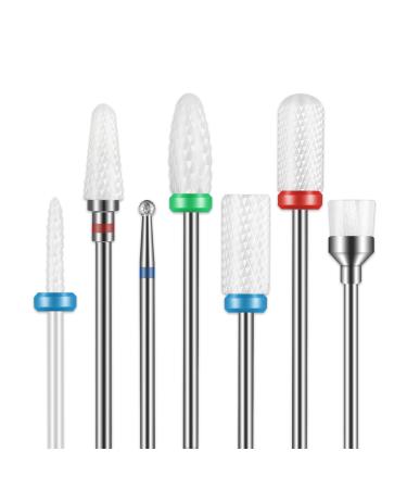 7-part ceramic nail drill set for acrylic nails 3/32 professional diamond nail drill set for removing acrylic gel nails cuticles manicure pedicure gold