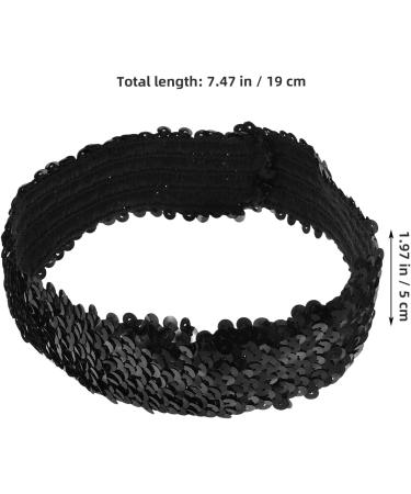 Uonlytech Sequin Headband Adjustable Non Slip Wide Headband Sparkly Black Headband Sports Bling Hairband 1920s Glitter Headdress for Women Girls - Buy Online on GoSupps.com
