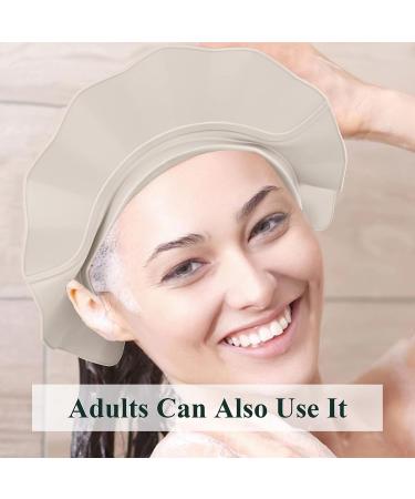 Silicone Baby Shower Cap - Adjustable Bathing Cap for Kids - Ivory White - Buy Online on GoSupps.com