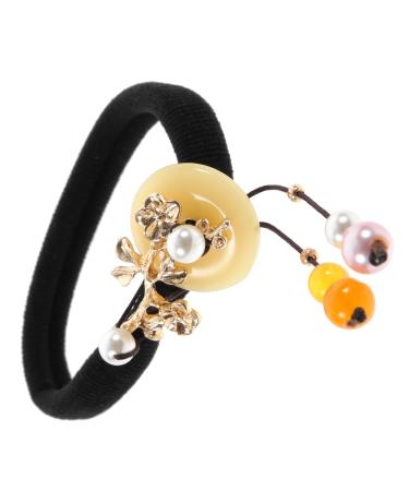 Didiseaon 1pc Hair Accessories Hair Rope Flower Hairbands Retro Hair Ties Scrunchy Hair Ties Retro Hair Loop Crystal Hair Ring Vintage Headdress Copper Etc. Agate Chinese Style