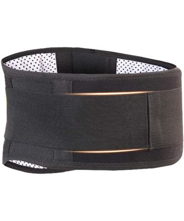 Lordosis support for men and women self-warming magnet fixed lumbar vertebrae double adjustable back steel support belt waist/abdominal support (black black XL