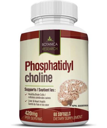 PhosphatidylCholine Complex an All-Natural Nootropic Formula for Brain Health Liver & Cognitive Support - 60 Phosphatidyl Choline Capsules by Botanica Research