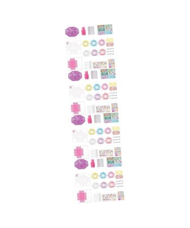 FRCOLOR Kids Nail Kit 4 Sets Children's Nail Art Toys Makeup Toy Nails Kit Glitter Outfit Toddler Suit Fingernail Kit Toys for Toddlers Toddler Girl Nail Stickers Manicure Paper 3d