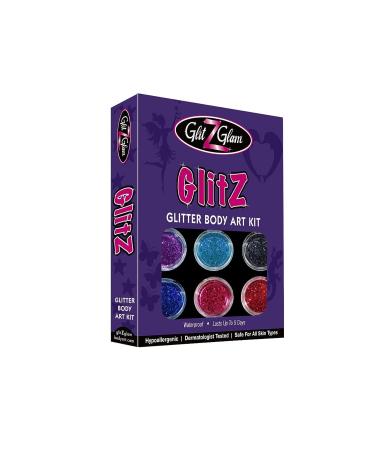 GlitZGlam Glitter Tattoo Kit - 6 Large Glitters & 12 Stencils - Hypoallergenic & Dermatologist Tested - Boys & Girls Body Art - Buy Online on GoSupps.com