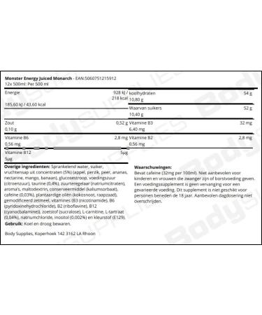 Monster Energy Monarch juice 12 x 500 ml Monarch - Buy Online on GoSupps.com